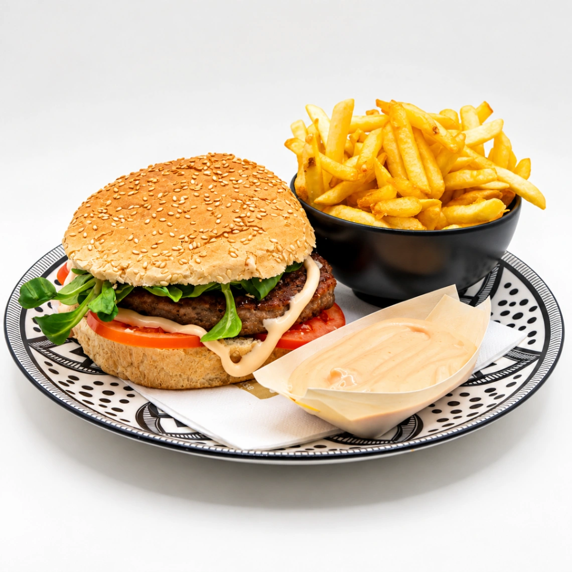 Cheeseburger con Patatine / Cheeseburger with Fries