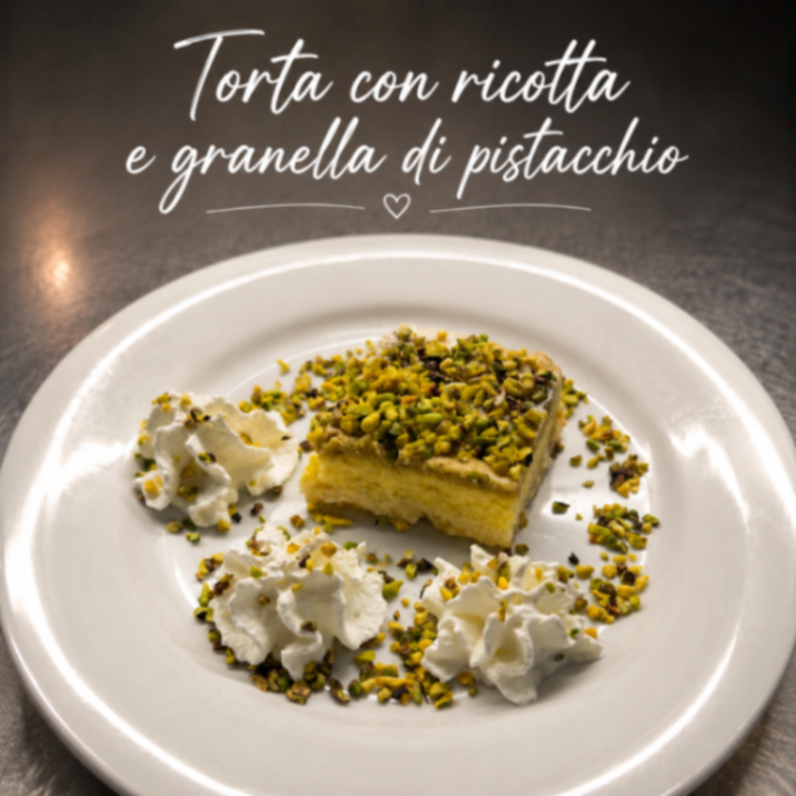 TORTA DI RICOTTA E CREMA DI PISTACCHIO