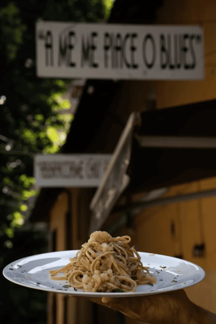 LINGUINE CON PESTO DI LIMONI E TARTARE DI GAMBERONE