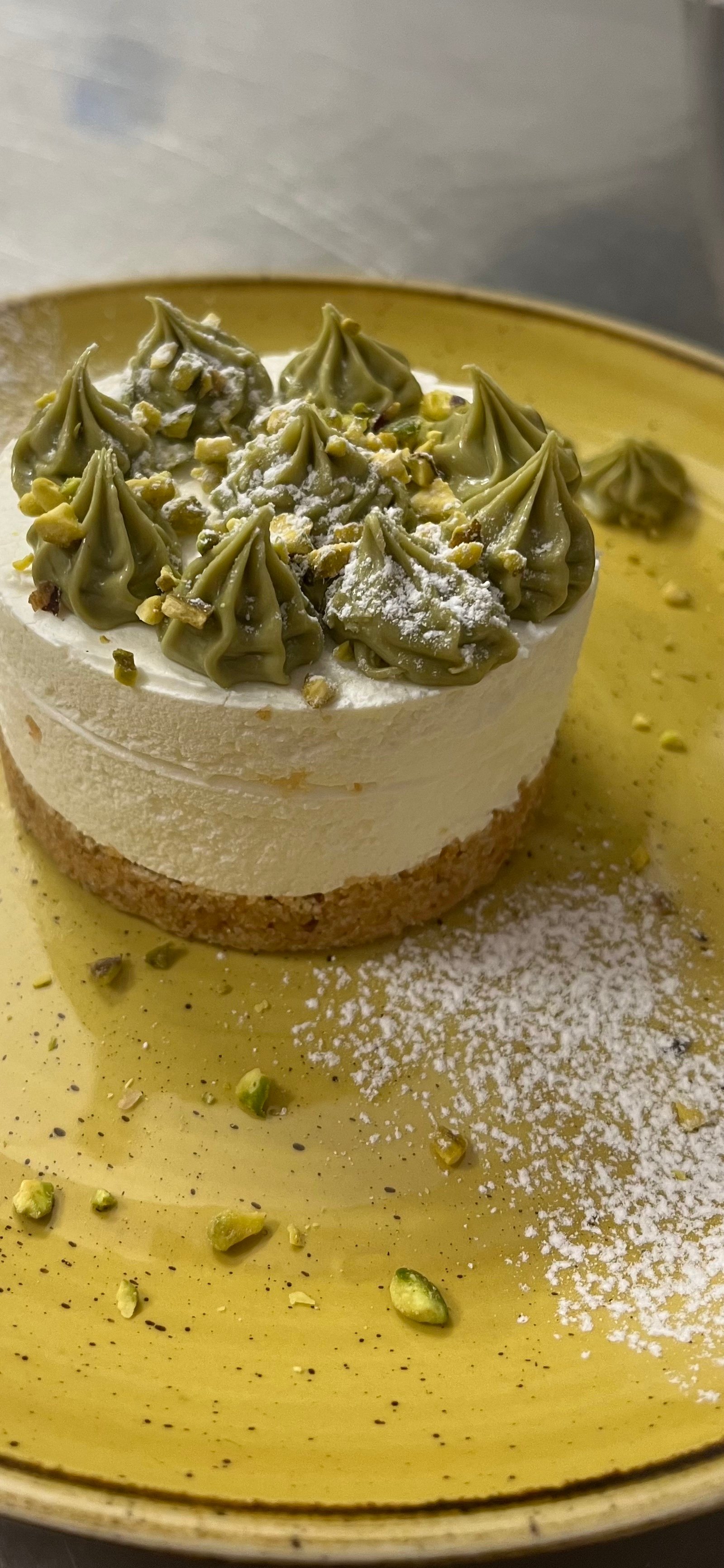 Cheesecake al pistacchio/frutti di bosco